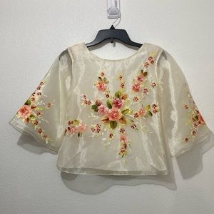 Raffaella Philippines Kultura Top Painted Flowers Flower Size Small